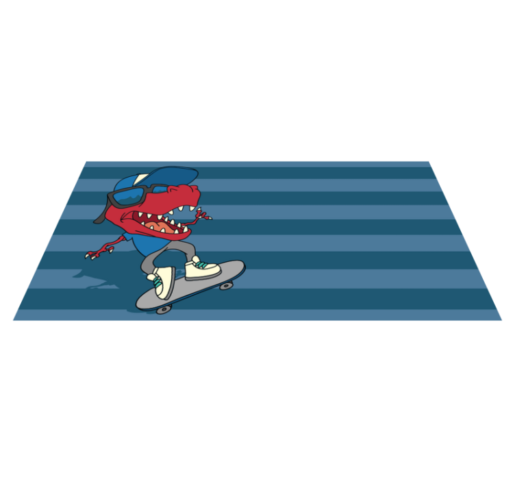 Tapis vinyle autres tapis dinosaure faisant du skateboard - TenStickers