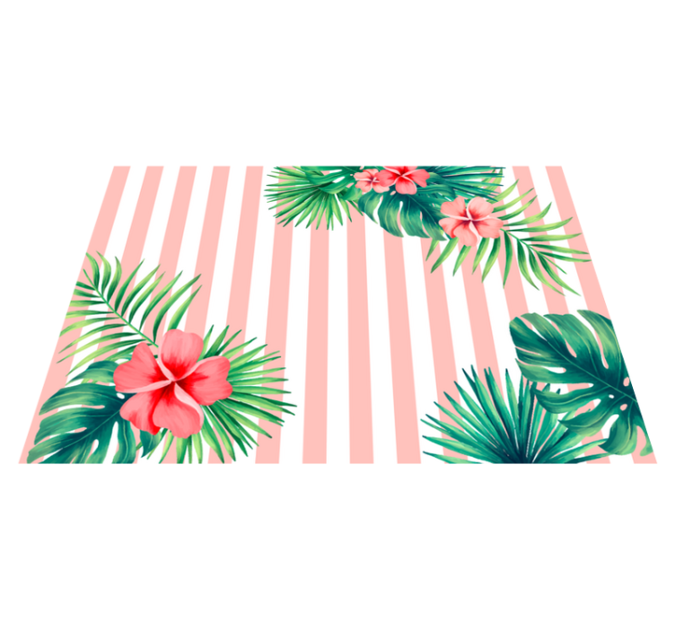 Tapis vinyle plantes rayure de flore tropicale - TenStickers