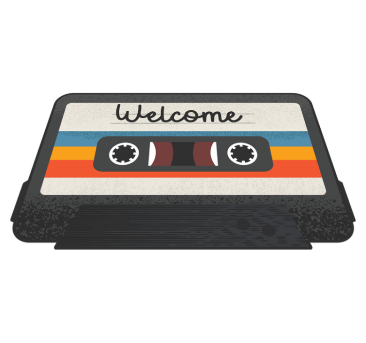 Tapis vinyle citation conception de bienvenue de cassette - TenStickers