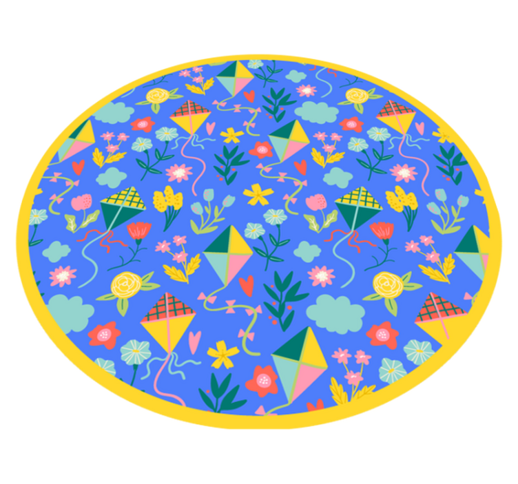 Tapis vinyle plantes motif de cerf-volant floral - TenStickers