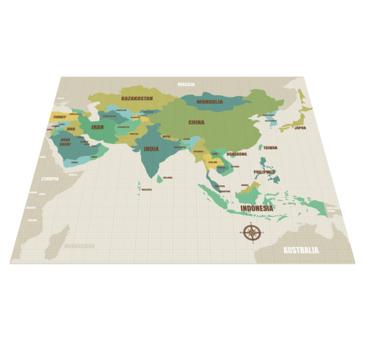 Tapis vinyle carte du monde décor cartographique - TenStickers