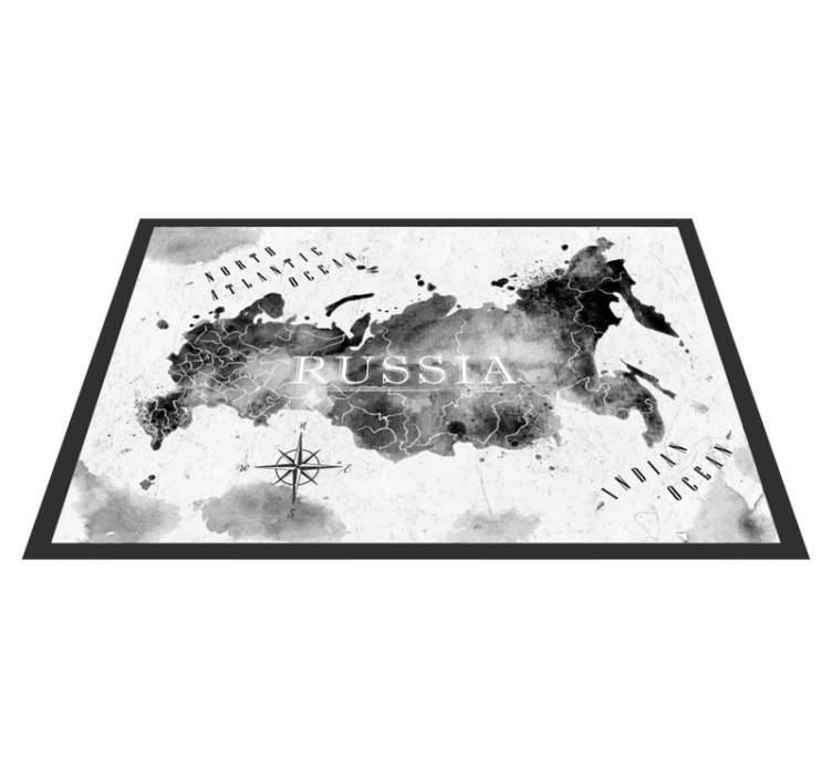 Tapis vinyle carte du monde carte du monde en monochrome - TenStickers