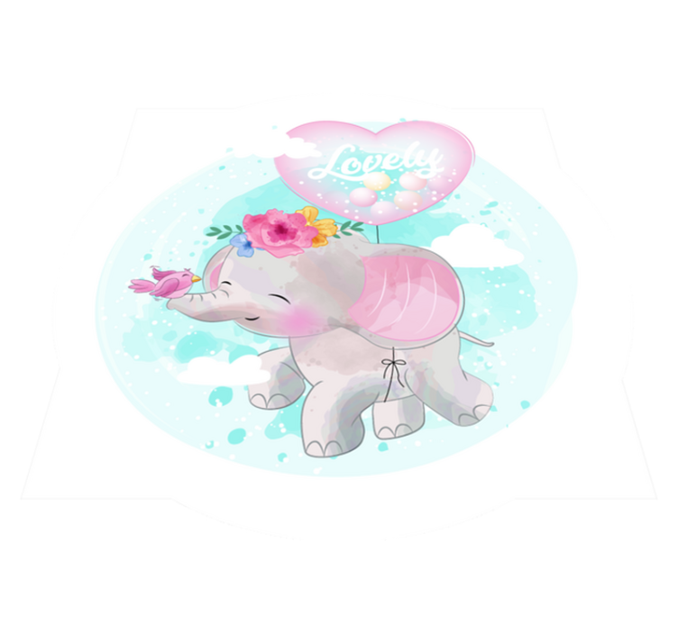 Tapis vinyle bébé illustration enfantine d'éléphant - TenStickers