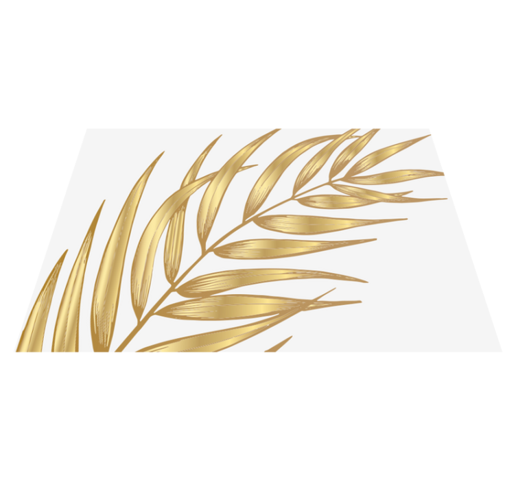 Tapis vinyle plantes motif de feuillage doré - TenStickers