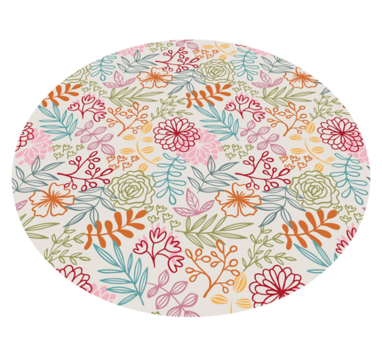 Tapis vinyle vintage feuilles et de fleurs - TenStickers