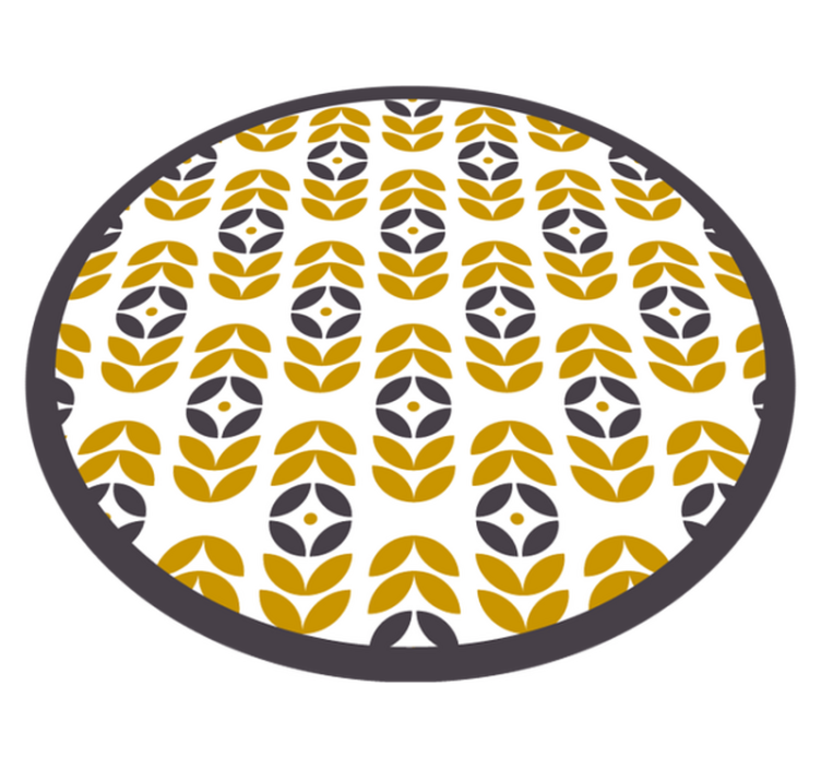 Tapis vinyle rond motif de feuille élégant - TenStickers
