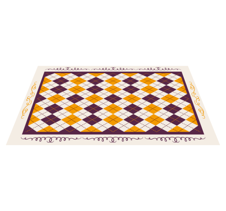 Tapis vinyle carreaux de ciment motif géométrique à chevrons - TenStickers