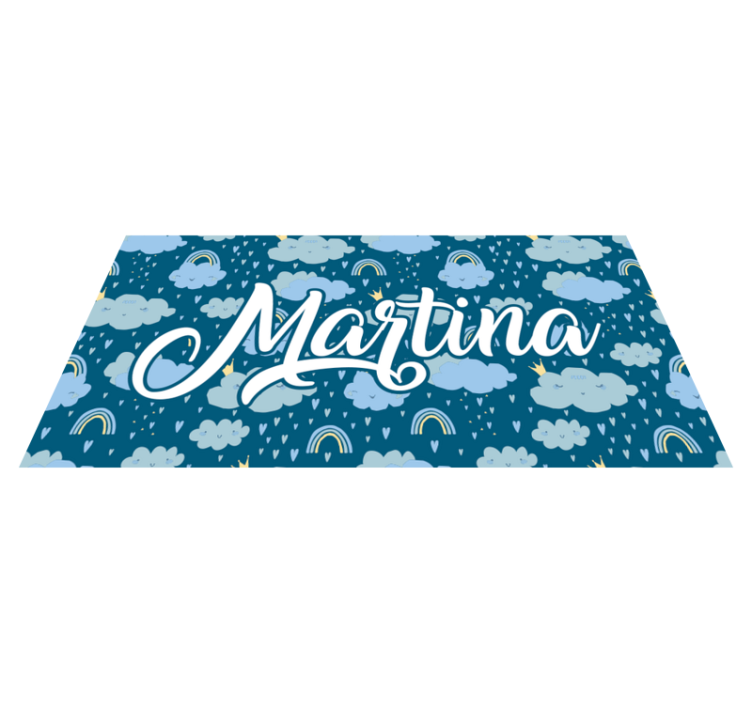 Tapis vinyle autres tapis nuages bleus avec nom - TenStickers