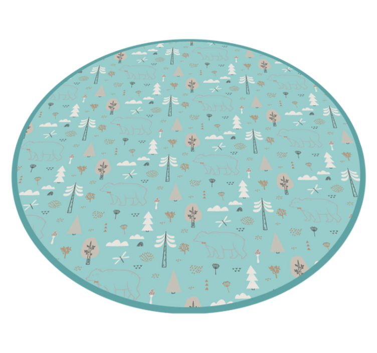 Tapis vinyle bébé scène d'animaux de la forêt - TenStickers