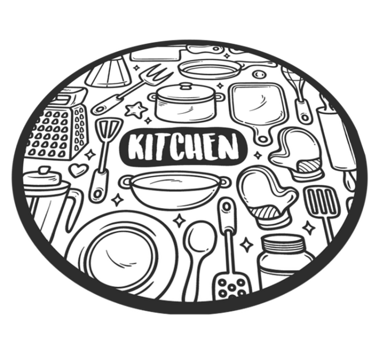 Tapis vinyle rond graphique essentiel - TenStickers