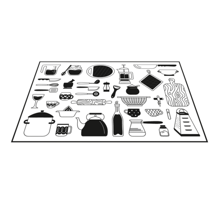 Tapis vinyle cuisine collection d'icônes culinaires - TenStickers