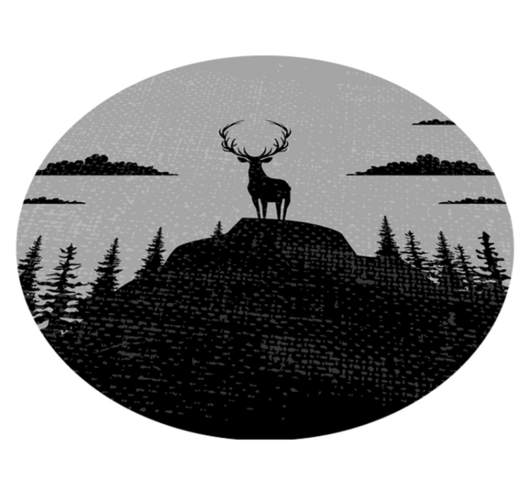 Tapis vinyle nature silhouette majestueuse d'un cerf - TenStickers