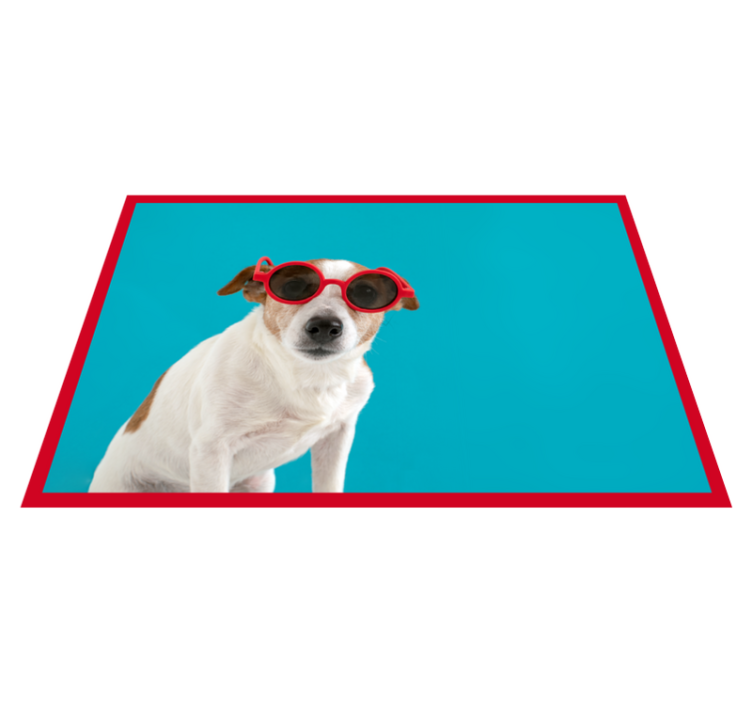 Tapis vinyle animal portrait de chien chic - TenStickers