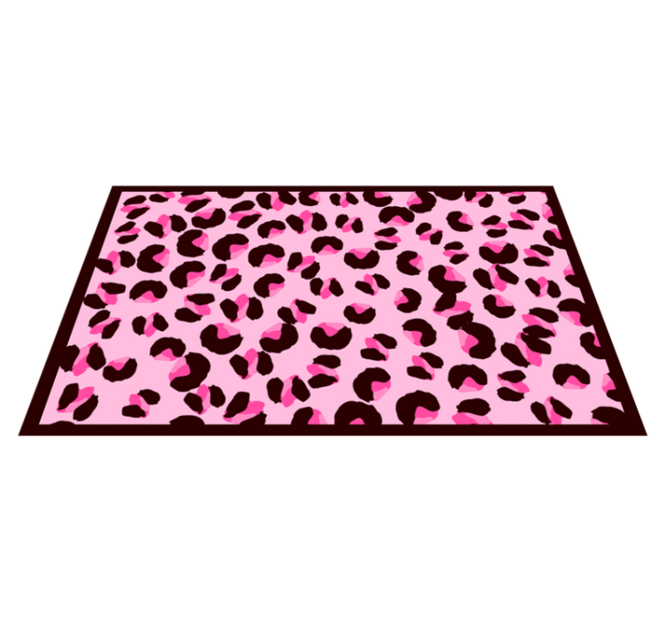 Tapis vinyle motif animal impression léopard rose - TenStickers