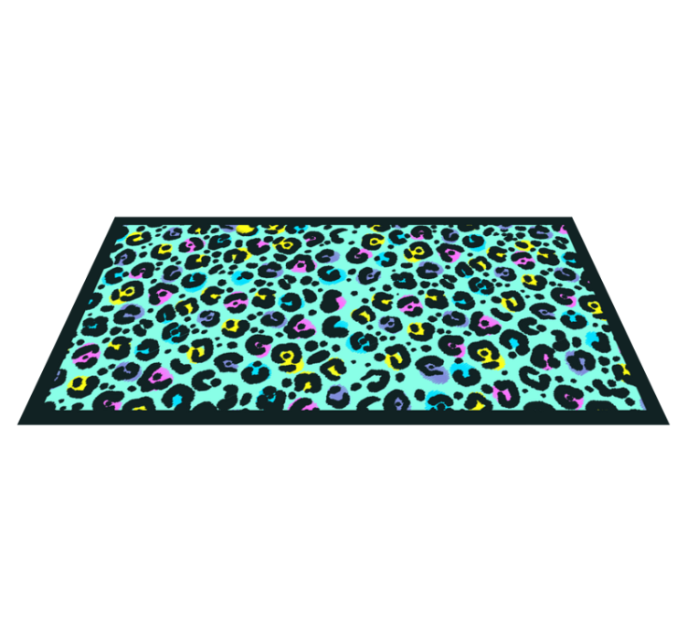 Tapis vinyle motif animal léopard coloré - TenStickers