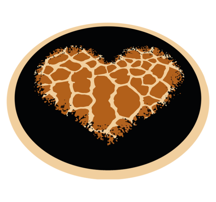 Tapis vinyle motif animal giraffe en forme de cœur - TenStickers