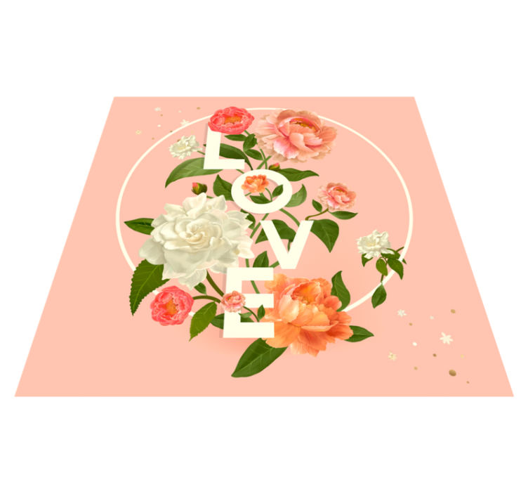 Tapis vinyle ado conception de fleurs d'amour - TenStickers