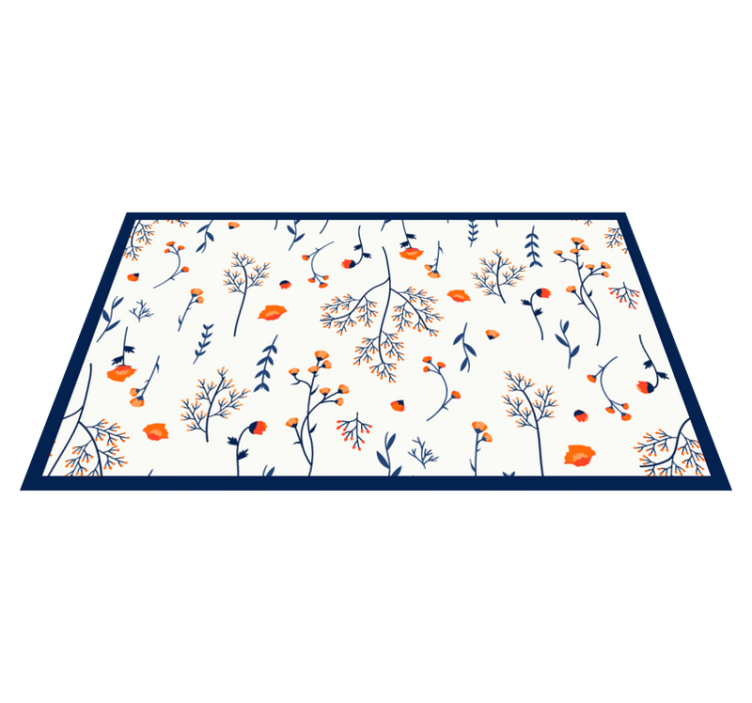 Tapis vinyle plantes motif de branches florales - TenStickers