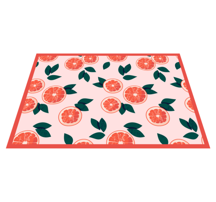 Tapis vinyle plantes floral rose et citronné - TenStickers