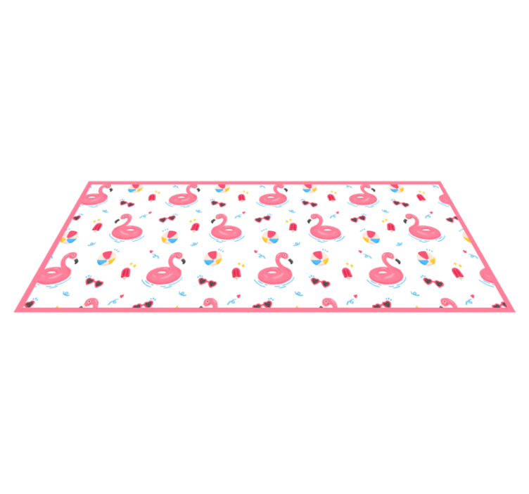 Tapis vinyle cuisine conception estivale de flamants roses - TenStickers
