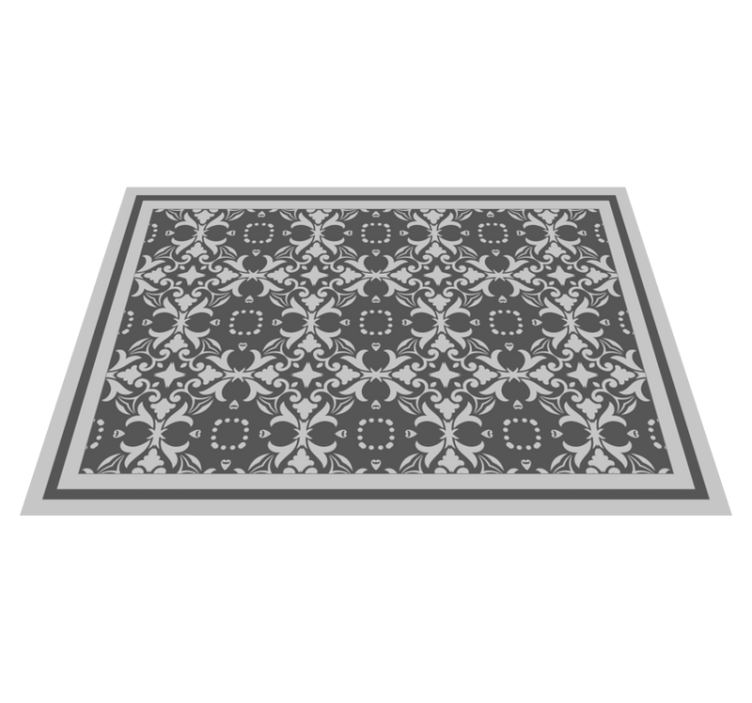 Tapis lino cuisine carreaux complexes gris - TenStickers