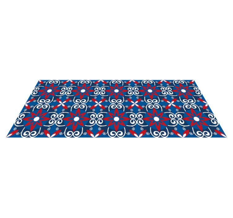 Tapis vinyle carreaux de ciment élément spirale botanique - TenStickers