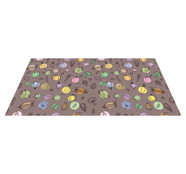 Tapis vinyle cuisine motif végétal coloré - TenStickers