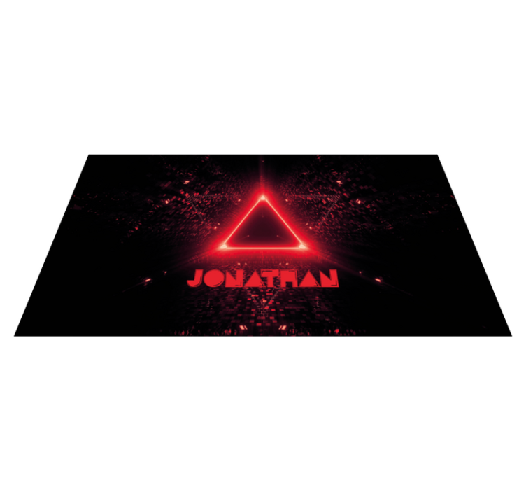 Tapis vinyle ado triangle néon avec nom - TenStickers