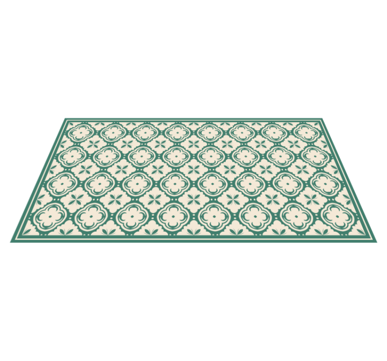 Tapis vinyle marbre élément floral élégant - TenStickers