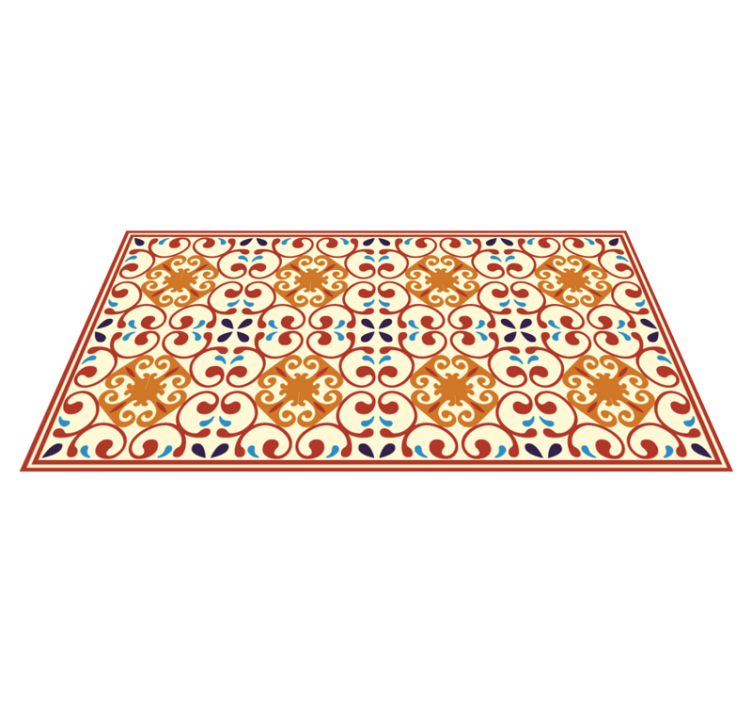 Tapis mosaique vinyle motif botanique élaboré - TenStickers