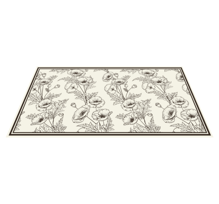 tapis vinyle salon Pavot en fleurs - TenStickers