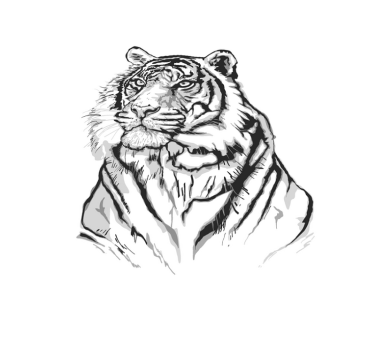 Tapis vinyle animal Visage de tigre blanc - TenStickers