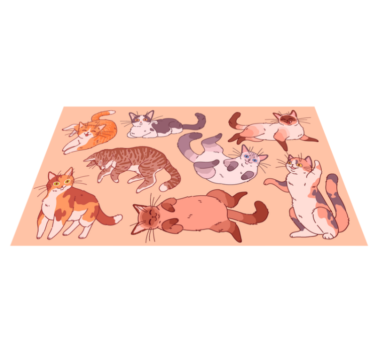 Tapis vinyle animal œuvre d'art de chat - TenStickers