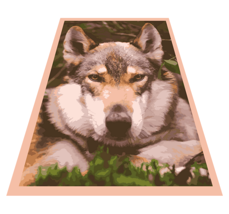 Tapis vinyle animal conception de tête de loup - TenStickers