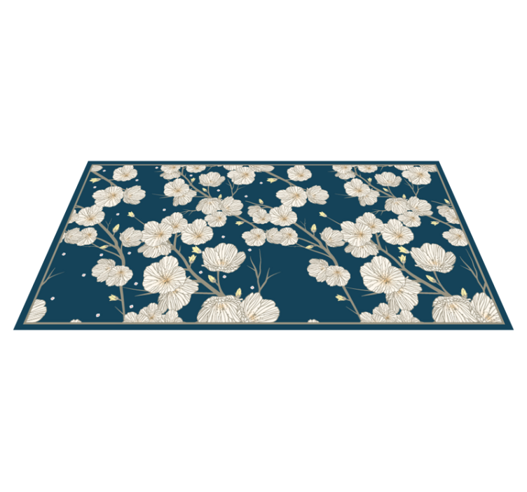 Tapis vinyle plantes motif floral épanoui - TenStickers
