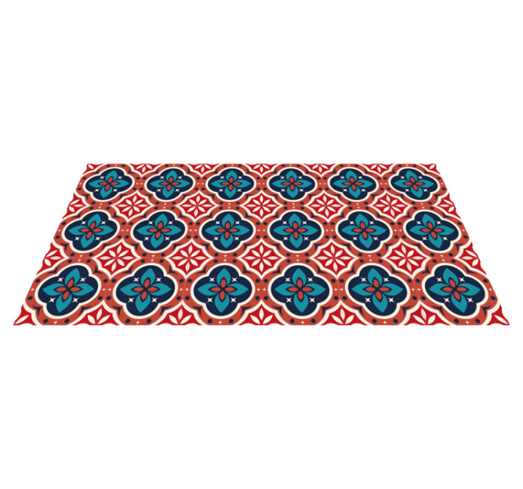 Tapis vinyle carreaux de ciment sol rouge - TenStickers