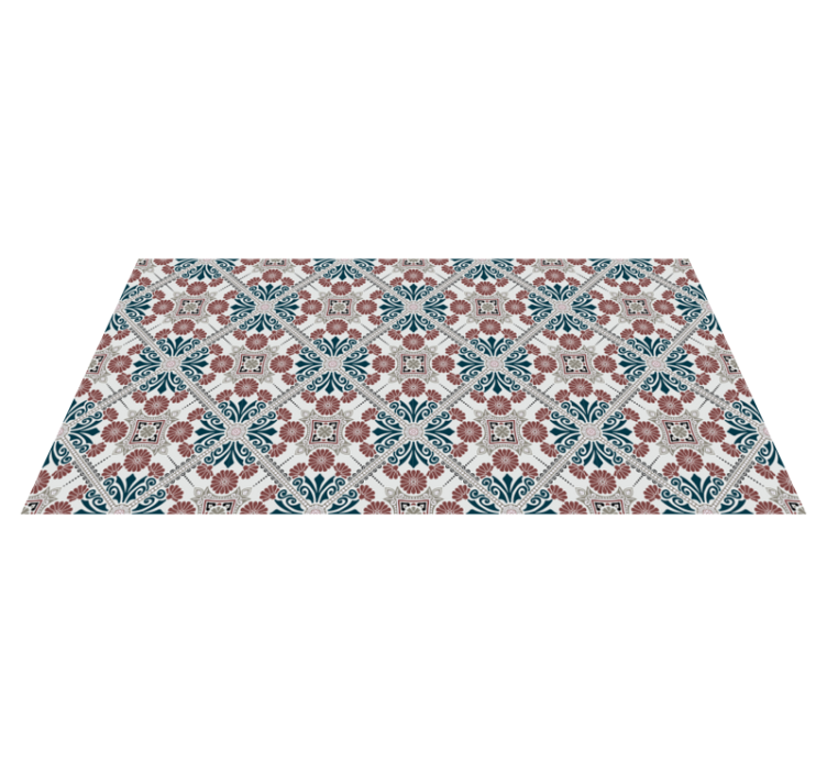 Tapis vinyle carreaux de ciment arrangement botanique - TenStickers