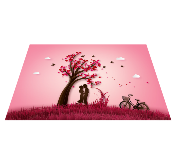 Tapis vinyle plantes scène d'arbre romantique - TenStickers