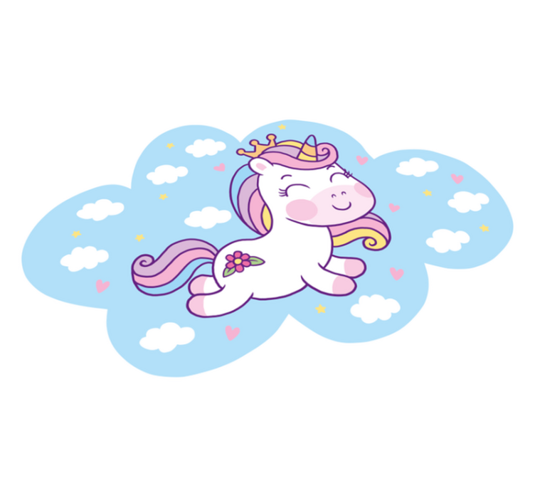 Tapis vinyle pour enfants jeu de nuage de licorne - TenStickers