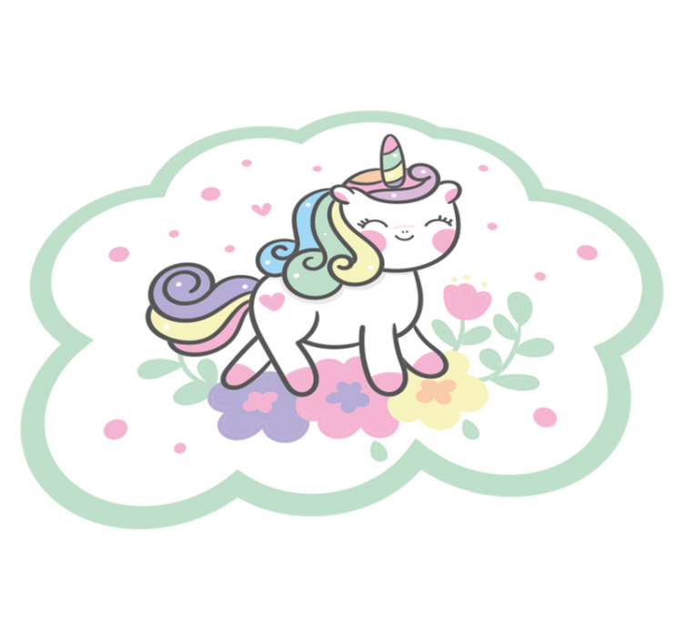 Tapis vinyle pour enfants illustration de licorne mignonne - TenStickers