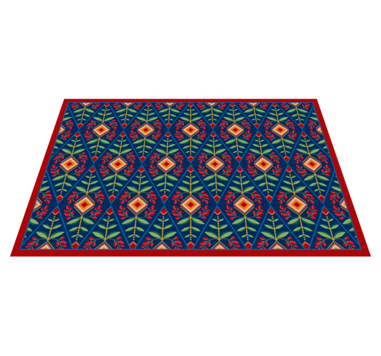 Tapis vinyle géométrique géométrie botanique stylisée - TenStickers