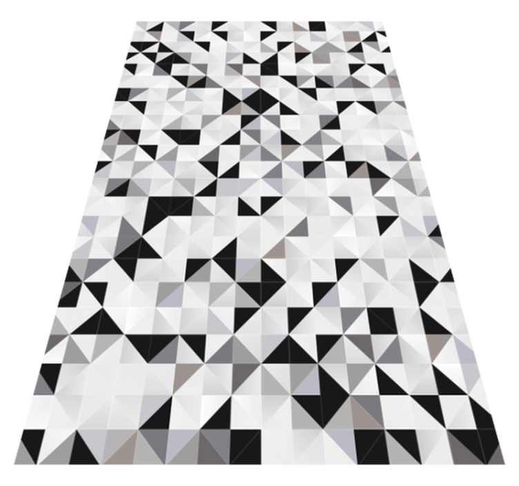 Tapis vinyle salle à manger mosaïque triangles gris - TenStickers