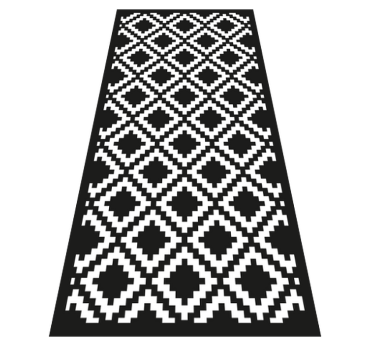 Tapis vinyle salon motif diamant monochrome - TenStickers