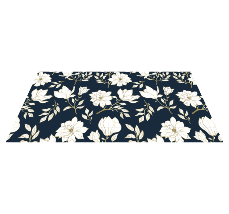 Tapis vinyle salon fleurs de magnolia élégantes - TenStickers