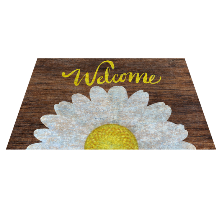 Tapis vinyle entrée message de bienvenue de daisy - TenStickers