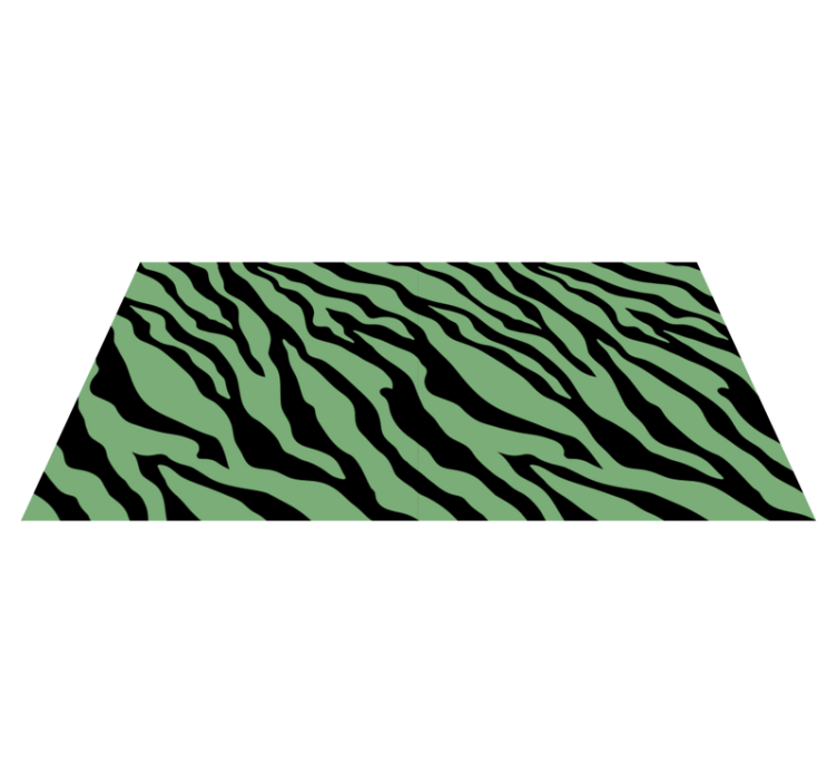 Tapis vinyle motif animal rayures vertes zébrées - TenStickers