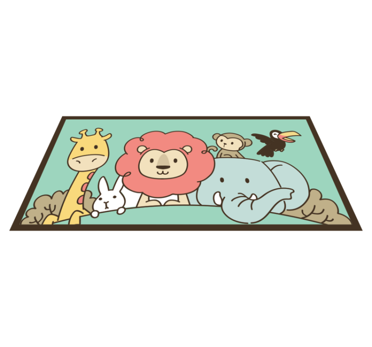 Tapis vinyle autres tapis amis de la jungle animaux - TenStickers
