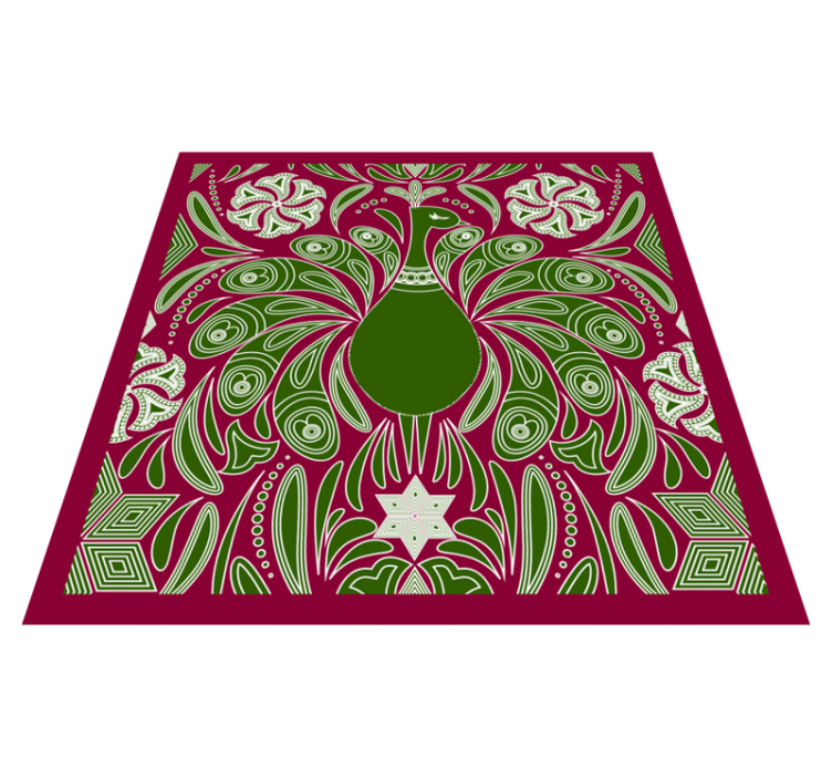 Tapis vinyle animal motif paon élégant - TenStickers
