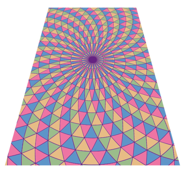 Tapis vinyle géométrique tourbillons triangulaires colorés - TenStickers