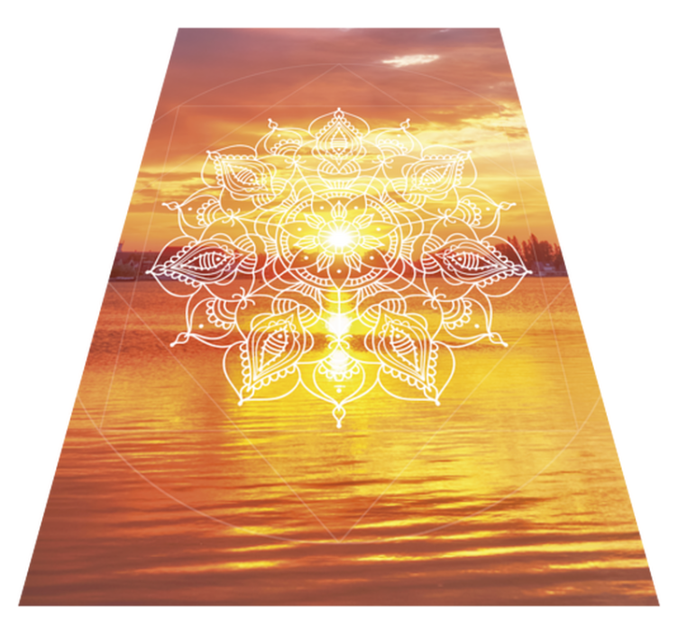 Tapis vinyle mandala design orange vif - TenStickers